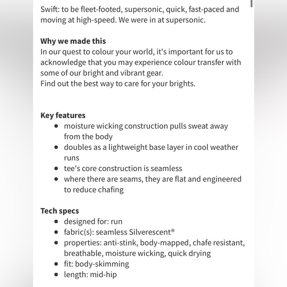 Lululemon Run: Swiftly Tech Short Sleeve Size 4 - Picture 4 of 8